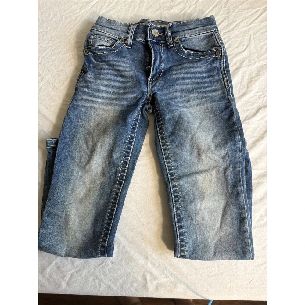 BKE Denim Conner Straight Leg Jeans Girls 6‎ Y2K Embroidered Pocket Western